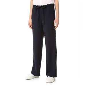 THEORY WINSZLEE WIDE-LEG ADMIRAL CREPE PANTS, DEEP NAVY size Small